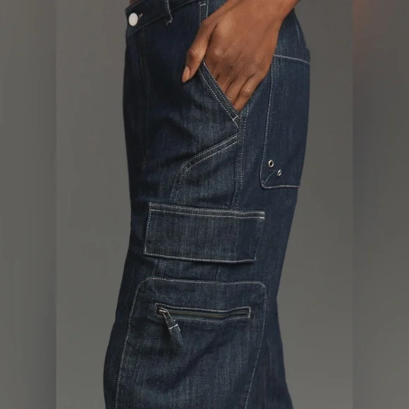 Anthropologie Pilcro Seamed Sport Cargo Jean NWT - Picture 2 of 14